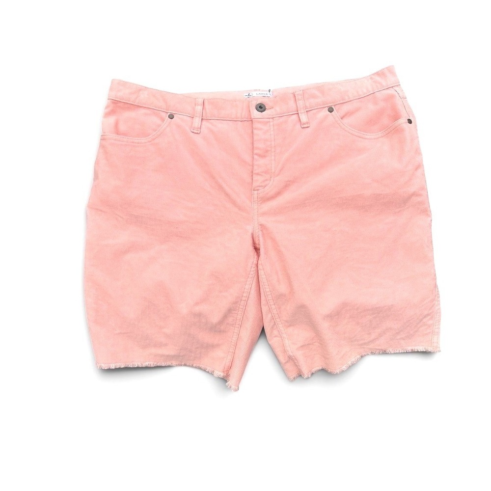 Carve Designs Oahu 10" Corduroy Shorts Peach Frayed Hem Womens 8